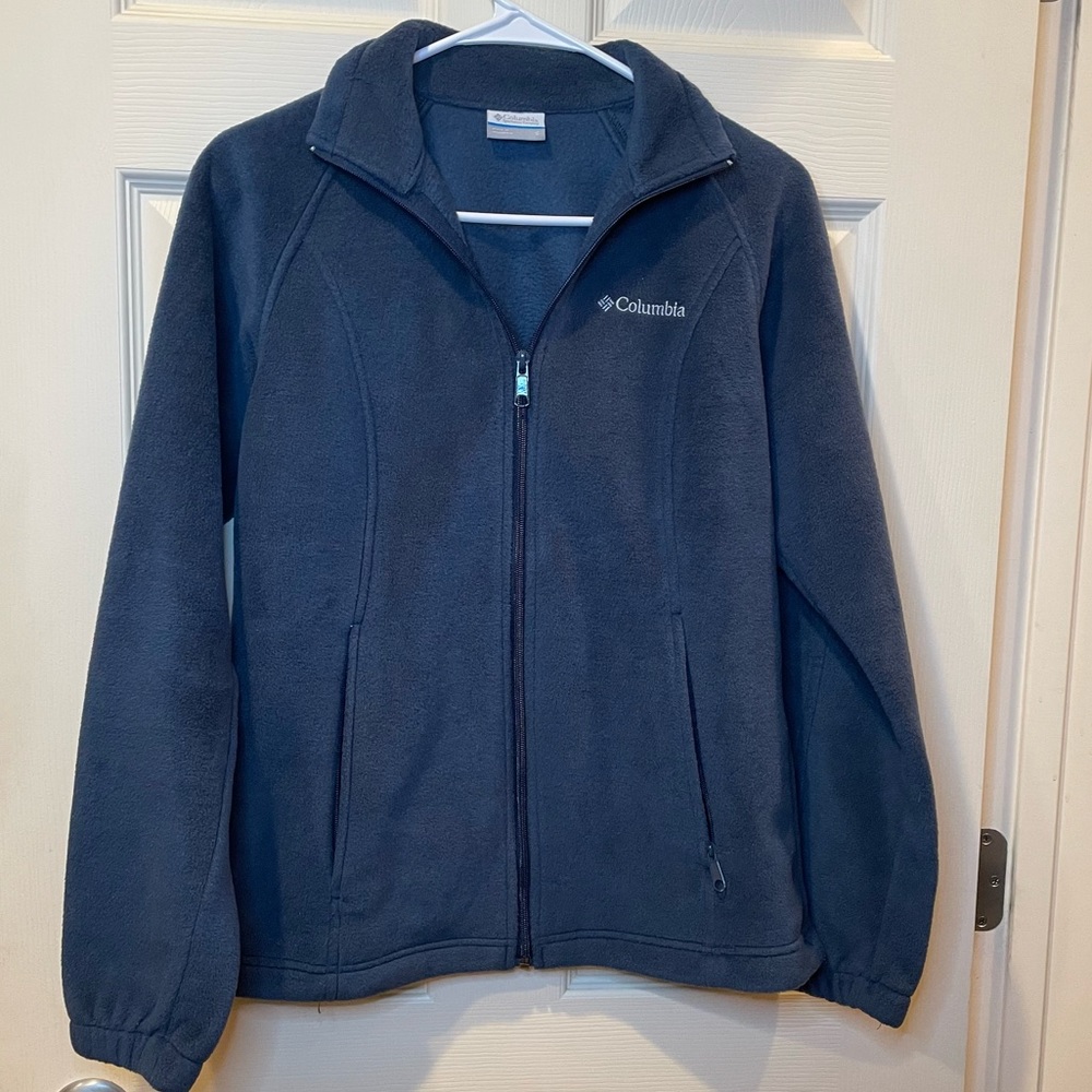 Navy Fleece Columbia Zip Up